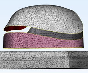 FEM mesh model of the protective device