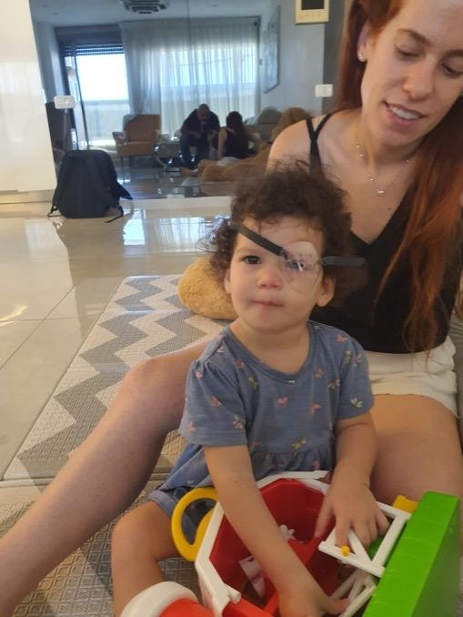 Romi wearing the custom 3D printed protective device