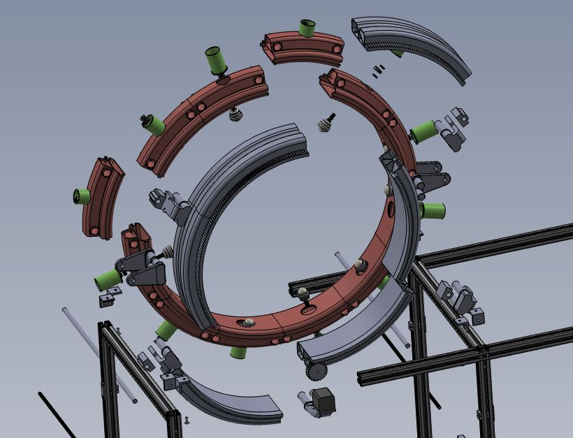 CAD exploded view of scanner ring mechanism