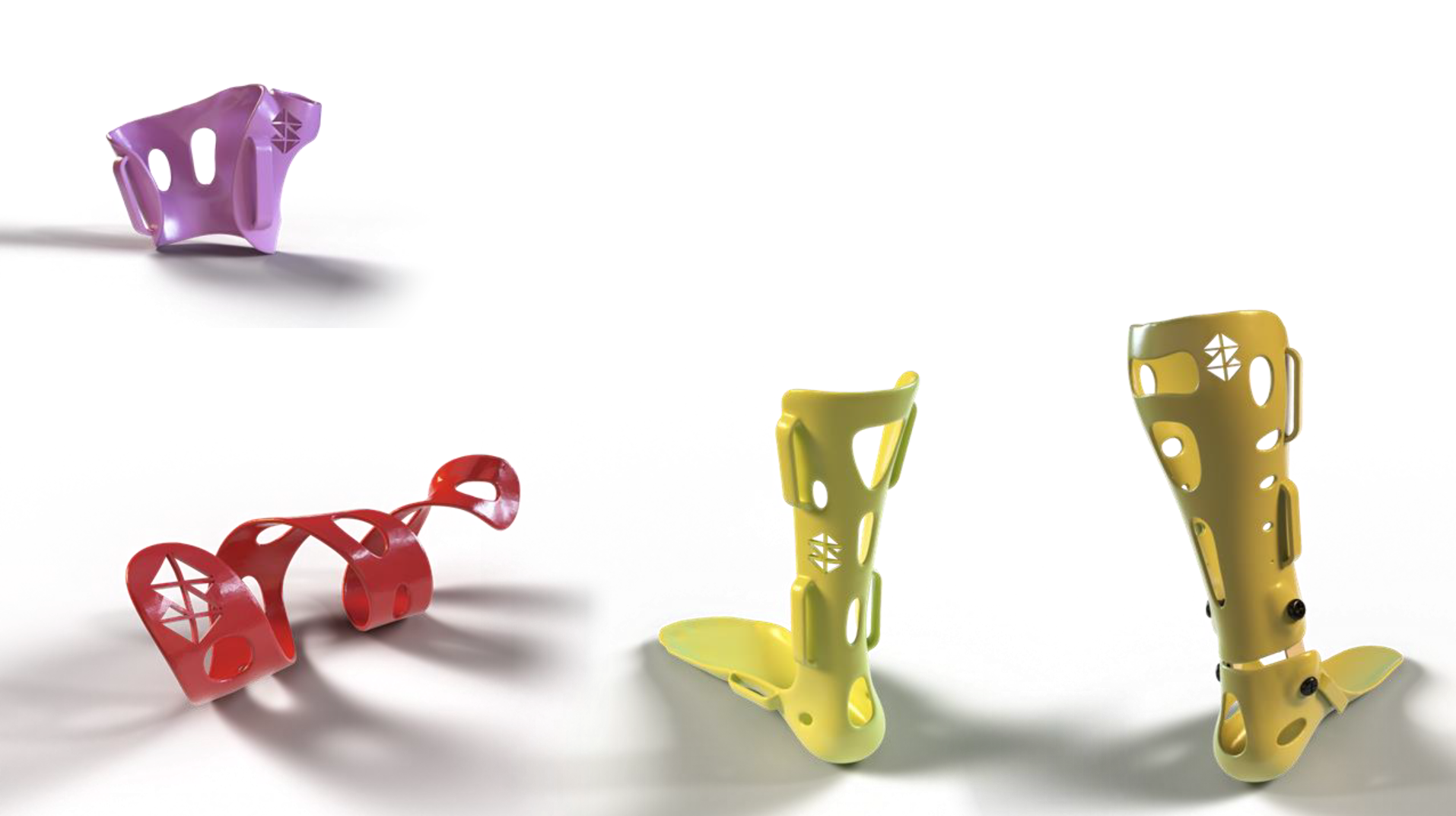 Specialized 3D printed splints - cervical, hand, and leg orthotic devices